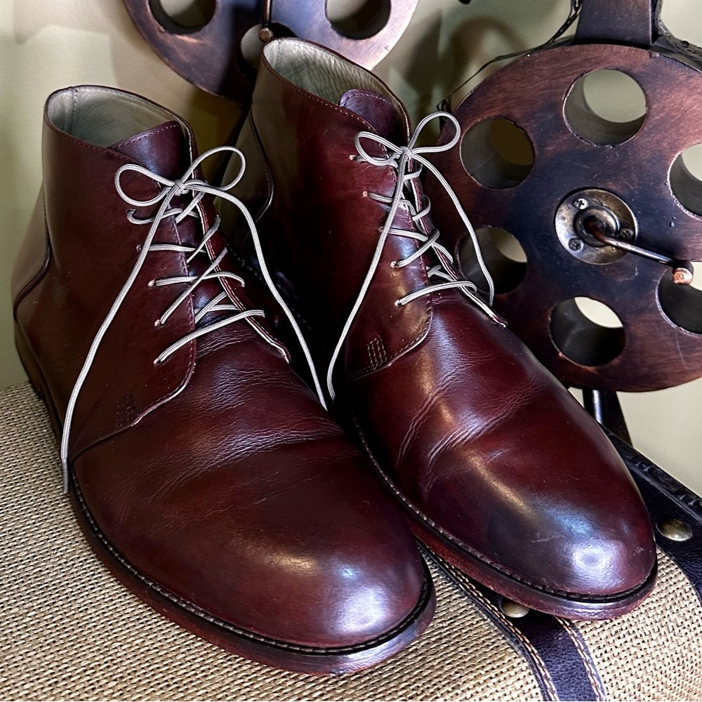EUC Nisola “Emilio” Chukka Boots Leather Upper Brown/Cordovan Size 11 - Picture 2 of 16